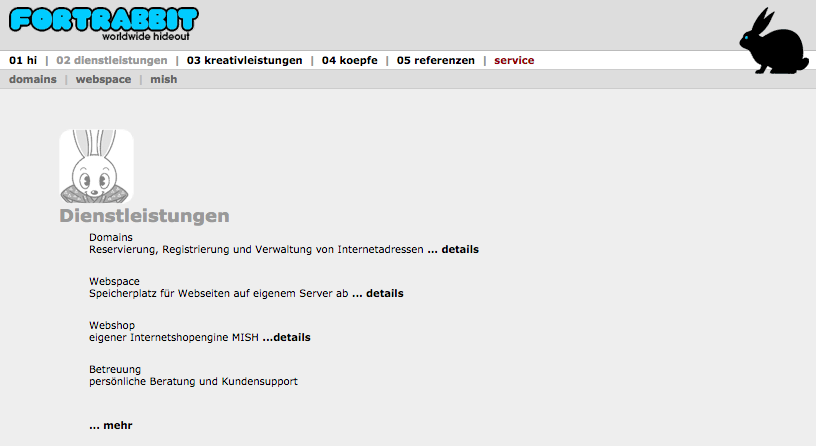 fortrabbit hosting website anno 2004